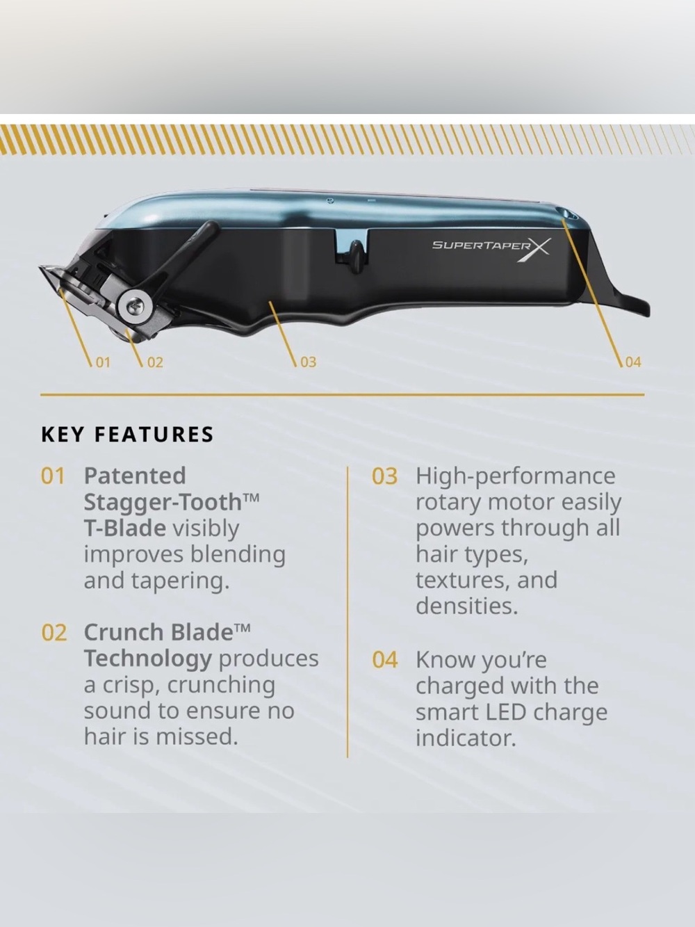 Brand New! Pro Level Wahl Super Taper X Cordless Clipper in Metallic Blue - Picture 5 of 10